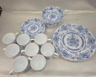 Arcopal Honorine Blue & White Glass Dinnerware – France