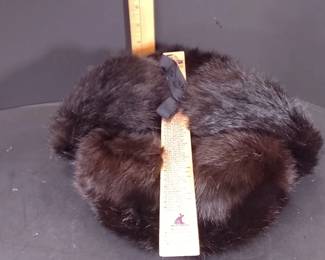 Authentic Vintage Soviet Mink Fur Hat, Size 61 – Original Paper Tag – Potterville