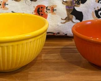 Red Wing Yellow & Orange Pottery Mixing Bowls