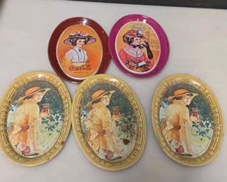 5 Vintage Coca-Cola Mini Metal Trays