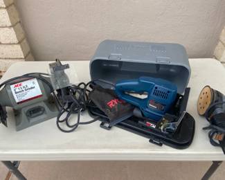Bench Grinder, Joint Saw, Sander