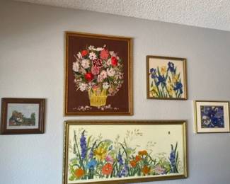 Framed Floral Embroidery