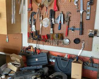 Workbench And Peg Board Lot Of Tools