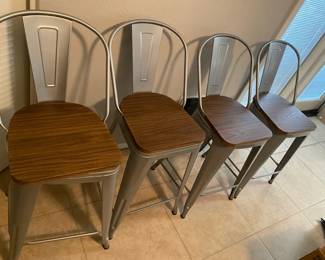Four Swivel Top Bar Stools
