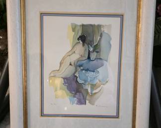 027 Itzchak Tarkay NUDE WITH FLOWERS