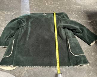 Denali Dark Green Hooded Fleece Coat with Pinecone Motifs (3/3)