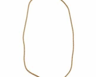 14K Gold-Filled Rope Chain Necklace, Marked 14KGF, 9.82 g