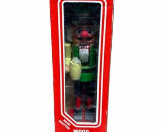 Wooden Nutcracker Figure with Beer Stein