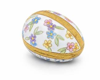 Floral Egg-Shaped Decorative Object