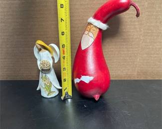 GANZ Angel Figurine with Flower Basket and Painted Gourd Santa (2/3)