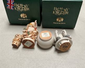 Harmony Kingdom “Morris On” and “Cookie’s Jar” Cat Box Figurines, Signed (2/5)