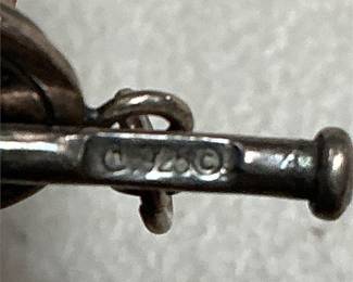 Sterling Silver Blue Cabochon Link Bracelet with Pierced Reverse (3/5)