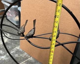 Freestanding Metal Bird Sculpture with Circular Frame (5/5)