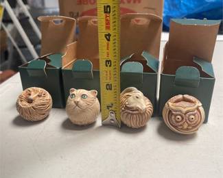 Harmony Kingdom Roly Polys Cass Cat, Mostel Owl, Gleason Ram, Benny Hedgehog (3/3)