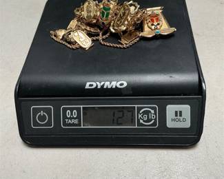 18k Gold Egyptian Revival Enamel Scarab and Cartouche Jewelry Group, 127 g (5/5)