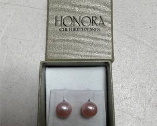 Honora Pink Cultured Pearl Stud Earrings, Sterling Silver (4/5)
