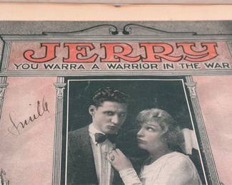 Framed “Jerry, You Warra a Warrior in the War” Sheet-Music Cover (3/5)
