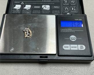 14k Gold Initial D Angel Pendant, Marked JMO (5/5)