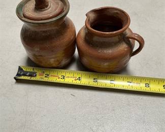 Wheel-Thrown Glazed Pottery Lidded Jar and Pitcher (5/5)
