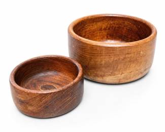 Wooden Bowls with Rounded Rims