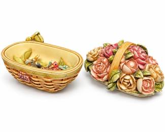 Harmony Kingdom Peony Basket Box Figurine for Longaberger