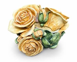 Harmony Kingdom Double Yellow Rose Box Figurine, HGLEDYR, No. 3955/5000