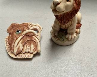 Harmony Kingdom Rule Britannia Lion Box Figurine and Bulldog Pin (4/5)
