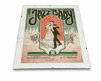 Jazz Baby Framed Sheet-Music Cover, Artwork by Barbelle