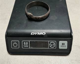 Engraved Sterling Silver Hinged Bangle Bracelet (4/4)