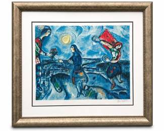 After Marc Chagall “Lovers Over Paris” Framed Print