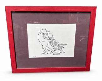 T. C. Hollowell Dancing Birds Illustration, Inscribed 2008