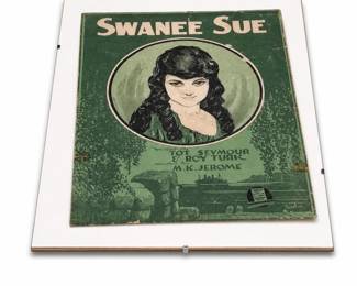 Swanee Sue Framed Sheet Music Cover, Barbelle Art, Waterson Berlin & Snyder