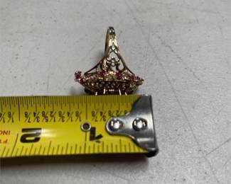 10K Yellow Gold Garnet, Ruby and Diamond Cocktail Ring (3/4)