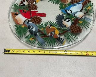 Peggy Karr Festive Birds Glass Platter (4/4)