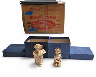 Harmony Kingdom Angelique Celeste and Fleur-de-lis Angel Boxes, Boxed