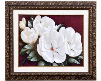 Framed Magnolia Crimson I Artwork After Igor Levashov