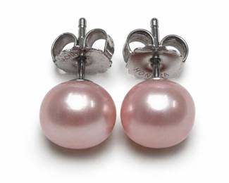 Honora Pink Cultured Pearl Stud Earrings, Sterling Silver