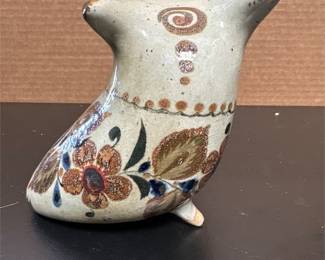 Tonalá Pottery Hand-Painted Owl Figurine (2/2)