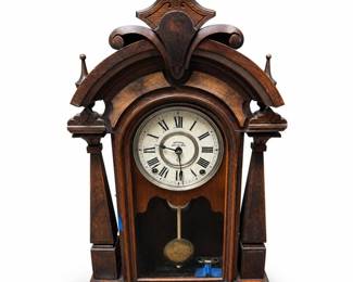 Seth Thomas Wooden Mantel Clock with Pendulum and Key