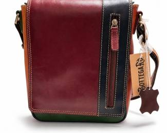 Bottega Rò Italian Leather Multicolor Crossbody Bag, New with Tag