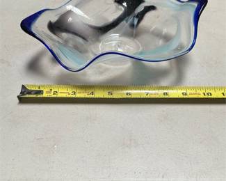 Ruffled Glass Bowl with Cobalt-Blue Edging (4/4)