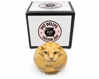 Pot Bellys Cat Trinket Box with Mouse Inside, Original Box