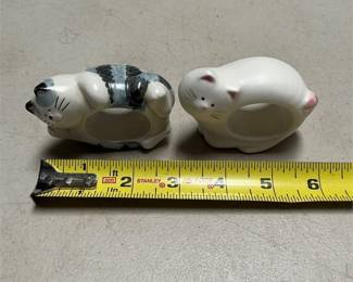 Glazed Ceramic Cat Napkin Rings (4/4)