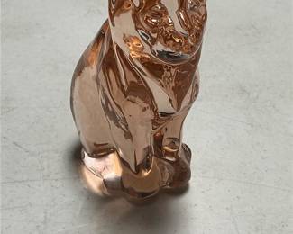 Pink Glass Seated Cat Figurine (2/6)