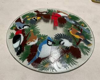 Peggy Karr Festive Birds Glass Platter (2/4)