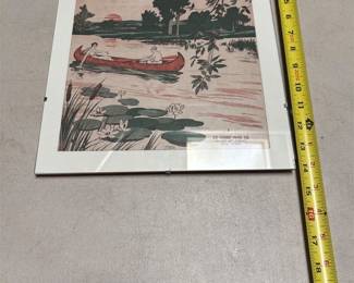 Starmer 1919 “While We Drift Along” Sheet Music Cover, Framed (5/5)
