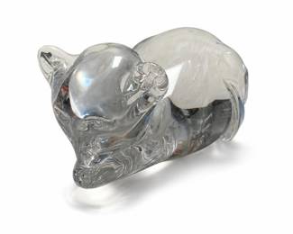 Marcolin Art Crystal Reclining Cat Figurine