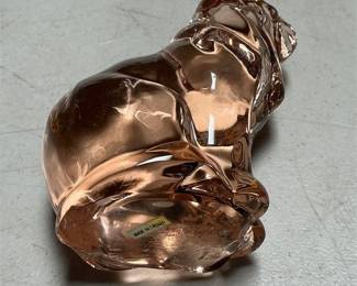 Pink Glass Seated Cat Figurine (3/6)