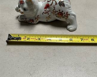 Imari Pattern Glazed Ceramic Cat Figurine with Gilt Trim (4/4)