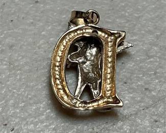 14k Gold Initial D Angel Pendant, Marked JMO (2/5)